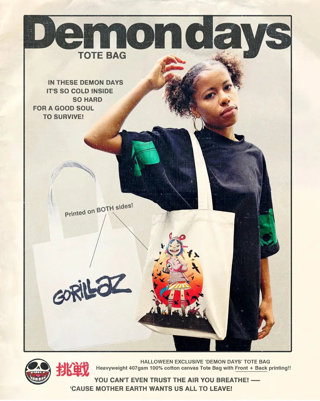 Demon Days Halloween Tote Bag