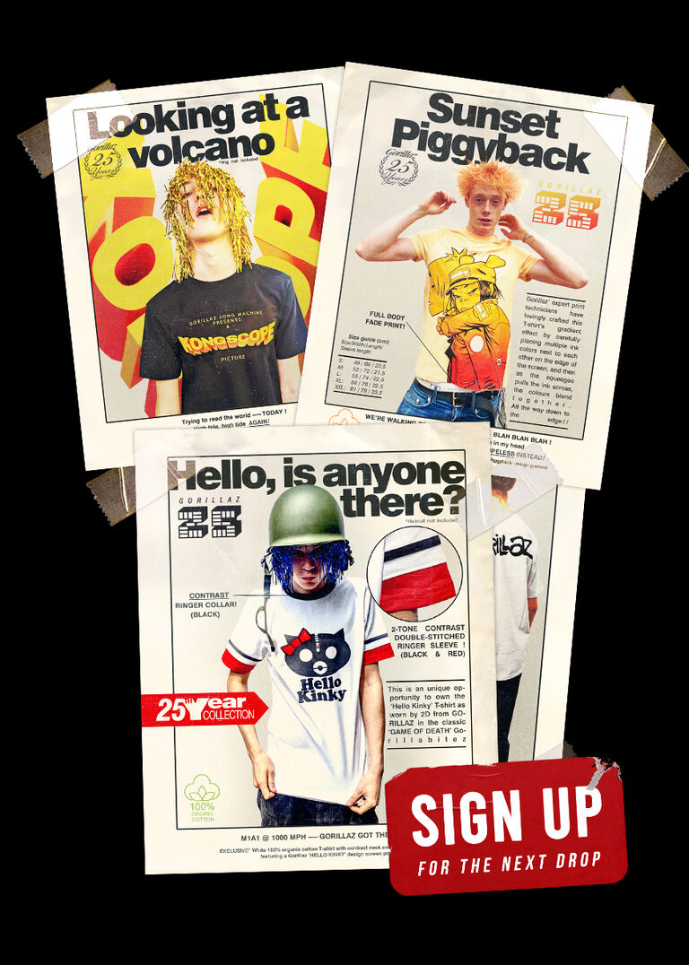 The Gorillaz 25 piece capsule collection: Drop 1-4 available now - Sign up here for Drop 5