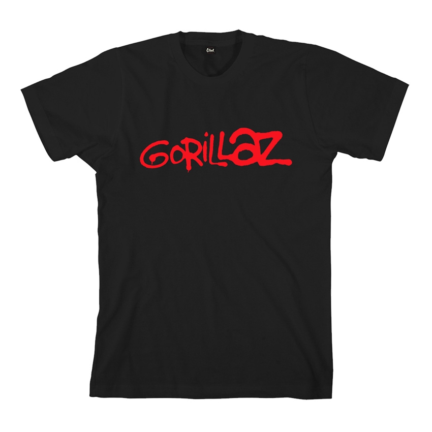 Graffiti Logo Black T Shirt Gorillaz Official Store 5393